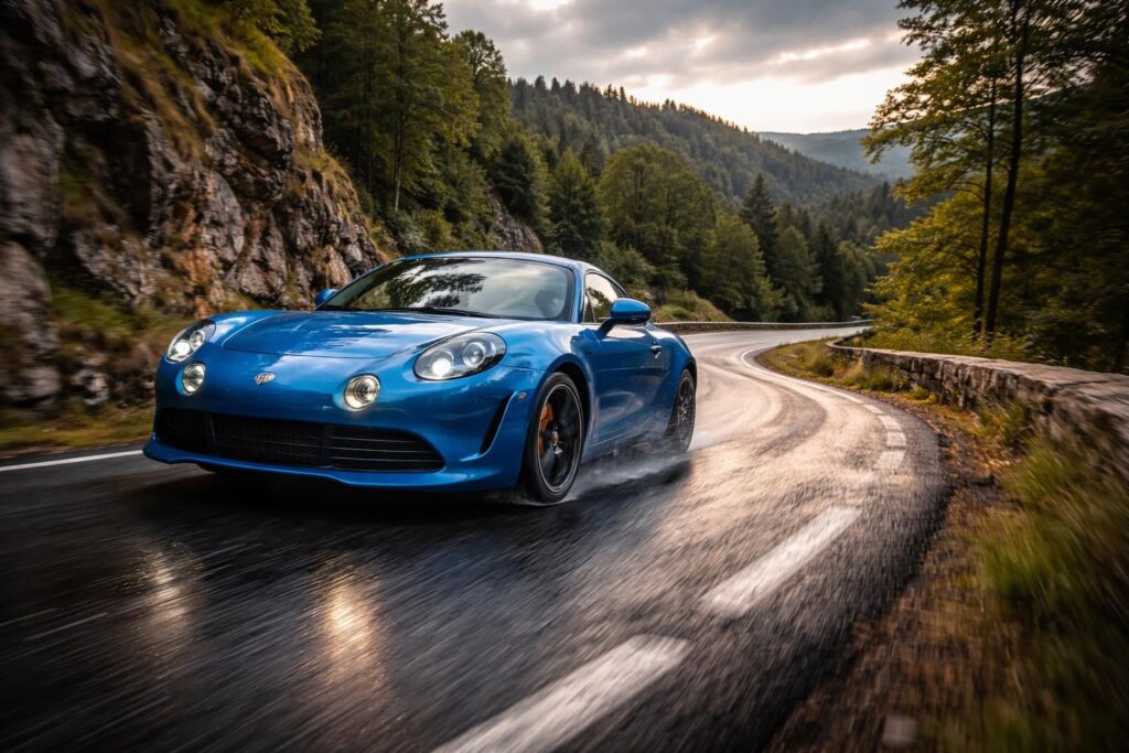 découvrez la performance exceptionnelle de la renault alpine a110 sur le circuit du ravin en auvergne, où elle domine les chronos sur des routes sinueuses et techniques.