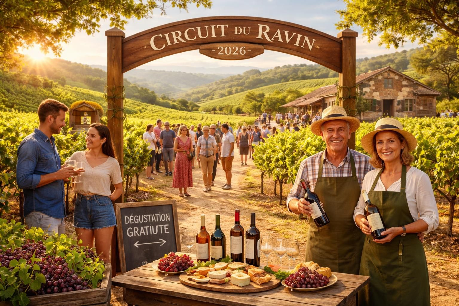 explorez le circuit du ravin et profitez de dégustations de vin gratuites directement chez les vignerons pour une expérience authentique et conviviale.